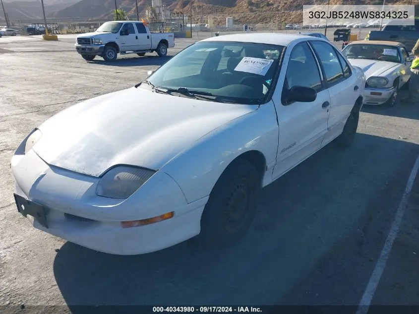 1998 Pontiac Sunfire Se VIN: 3G2JB5248WS834325 Lot: 40343980