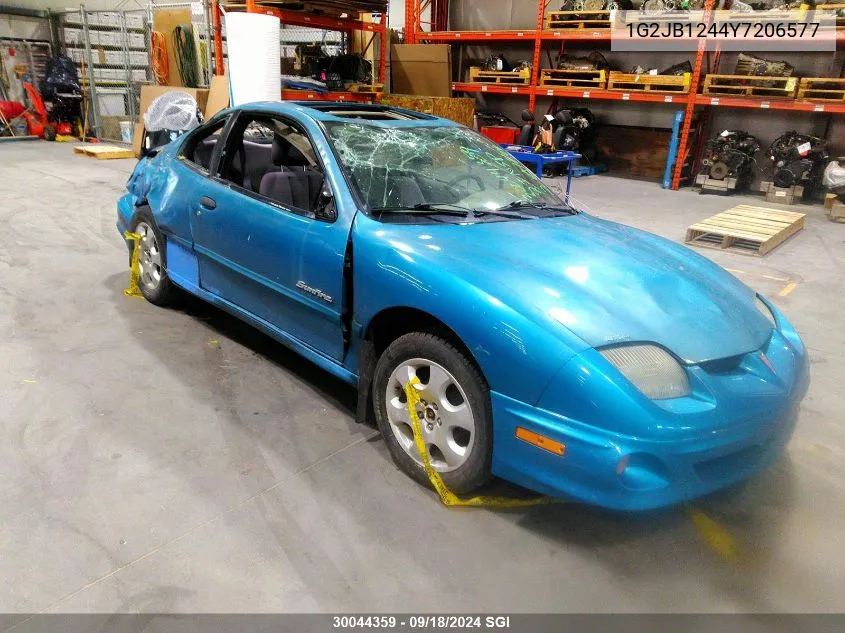 1G2JB1244Y7206577 2000 Pontiac Sunfire Se