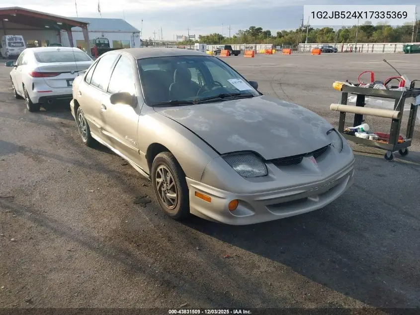 1G2JB524X17335369 2001 Pontiac Sunfire Se