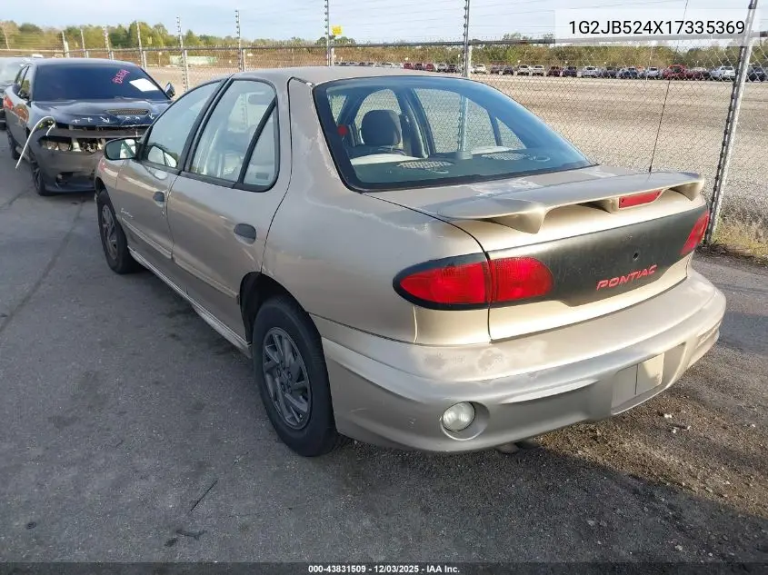 1G2JB524X17335369 2001 Pontiac Sunfire Se
