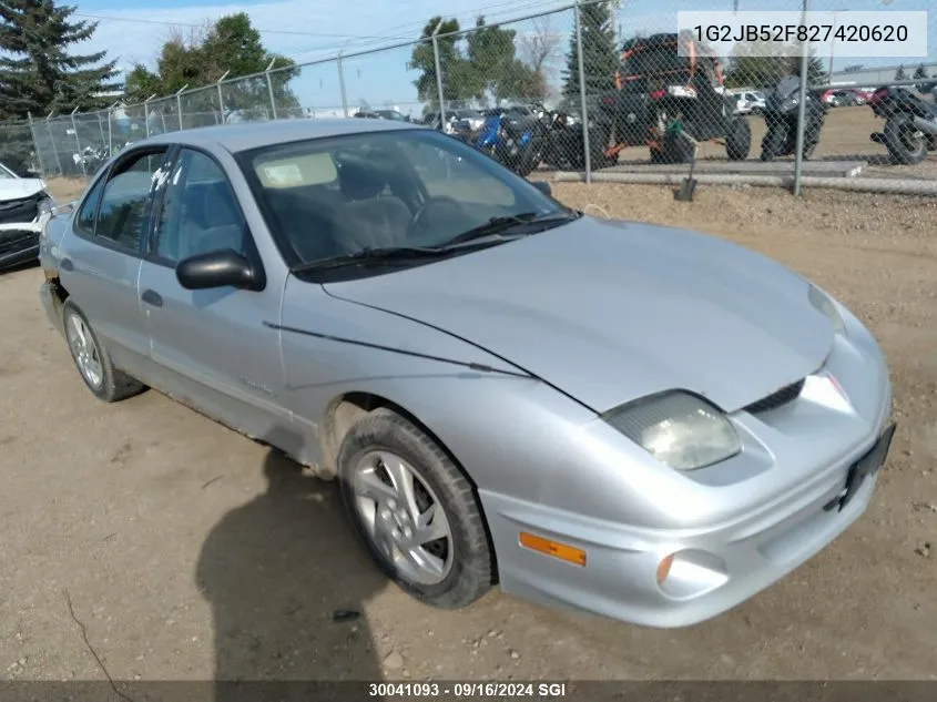 2002 Pontiac Sunfire Se VIN: 1G2JB52F827420620 Lot: 30041093