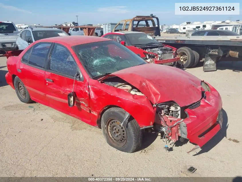 2002 Pontiac Sunfire Se VIN: 1G2JB524927361124 Lot: 40372355