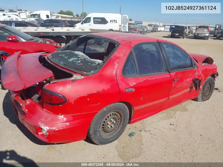 1G2JB524927361124 2002 Pontiac Sunfire Se