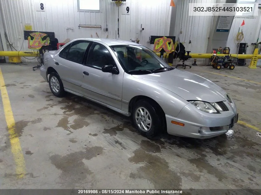 2004 Pontiac Sunfire VIN: 3G2JB52F44S103521 Lot: 20169986