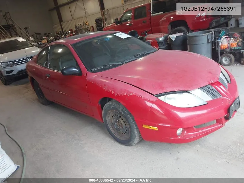 2004 Pontiac Sunfire VIN: 1G2JB12F947268391 Lot: 40386542