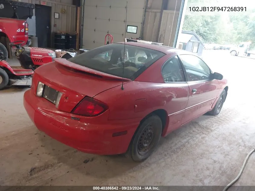 2004 Pontiac Sunfire VIN: 1G2JB12F947268391 Lot: 40386542