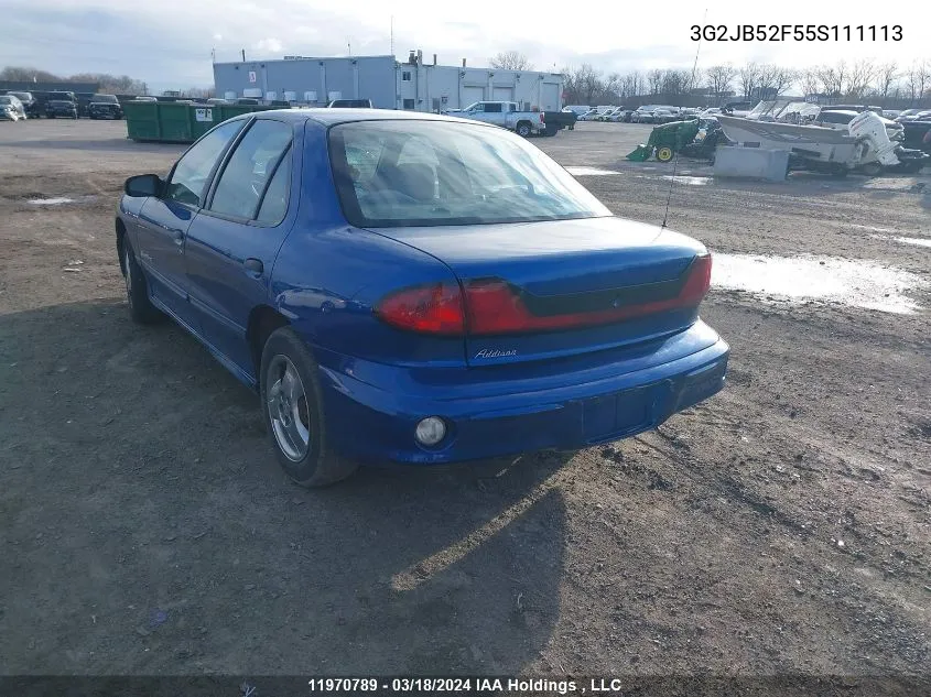 2005 Pontiac Sunfire Sl/Slx VIN: 3G2JB52F55S111113 Lot: 11970789