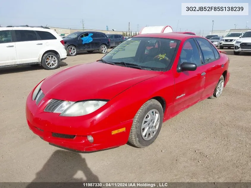 2005 Pontiac Sunfire VIN: 3G2JB52F85S138239 Lot: 11987330