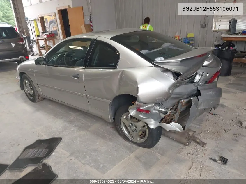 2005 Pontiac Sunfire VIN: 3G2JB12F65S106091 Lot: 39574525