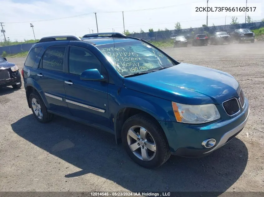 2006 Pontiac Torrent VIN: 2CKDL73F966160517 Lot: 12014545