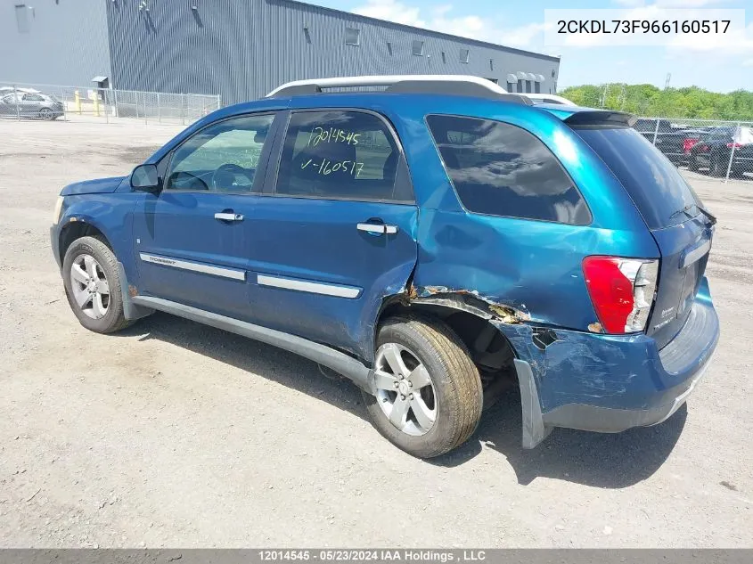 2006 Pontiac Torrent VIN: 2CKDL73F966160517 Lot: 12014545