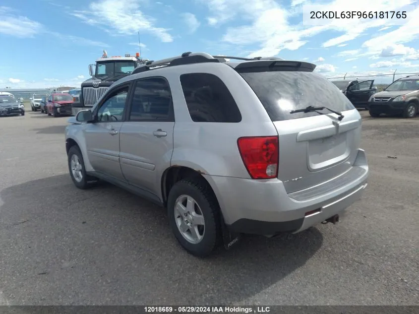 2006 Pontiac Torrent VIN: 2CKDL63F966181765 Lot: 12018659