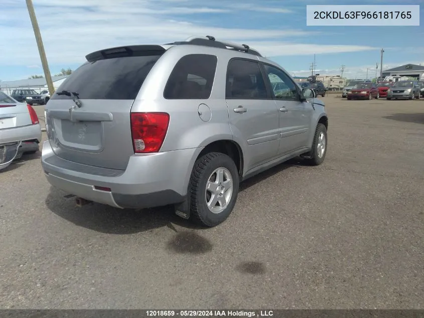 2006 Pontiac Torrent VIN: 2CKDL63F966181765 Lot: 12018659