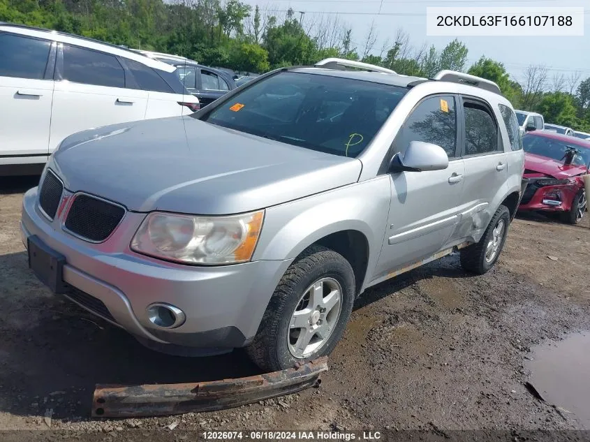 2006 Pontiac Torrent VIN: 2CKDL63F166107188 Lot: 12026074