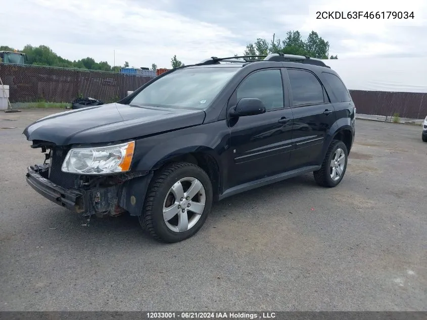 2006 Pontiac Torrent VIN: 2CKDL63F466179034 Lot: 12033001