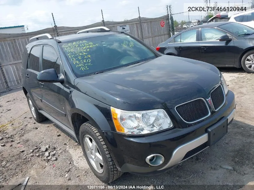 2006 Pontiac Torrent VIN: 2CKDL73F466120944 Lot: 12071155