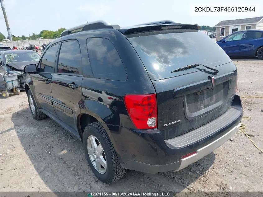 2006 Pontiac Torrent VIN: 2CKDL73F466120944 Lot: 12071155