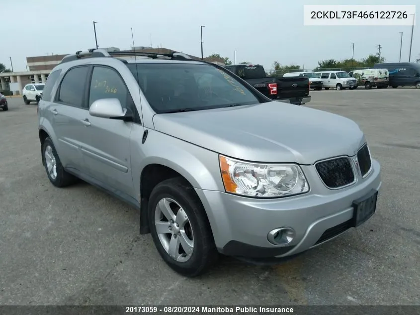 2006 Pontiac Torrent VIN: 2CKDL73F466122726 Lot: 20173059