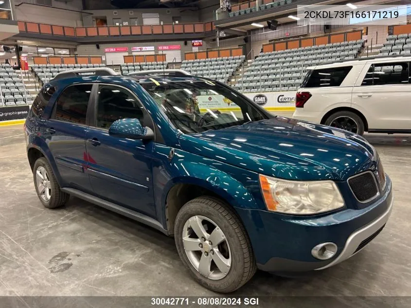 2006 Pontiac Torrent VIN: 2CKDL73F166171219 Lot: 30042771