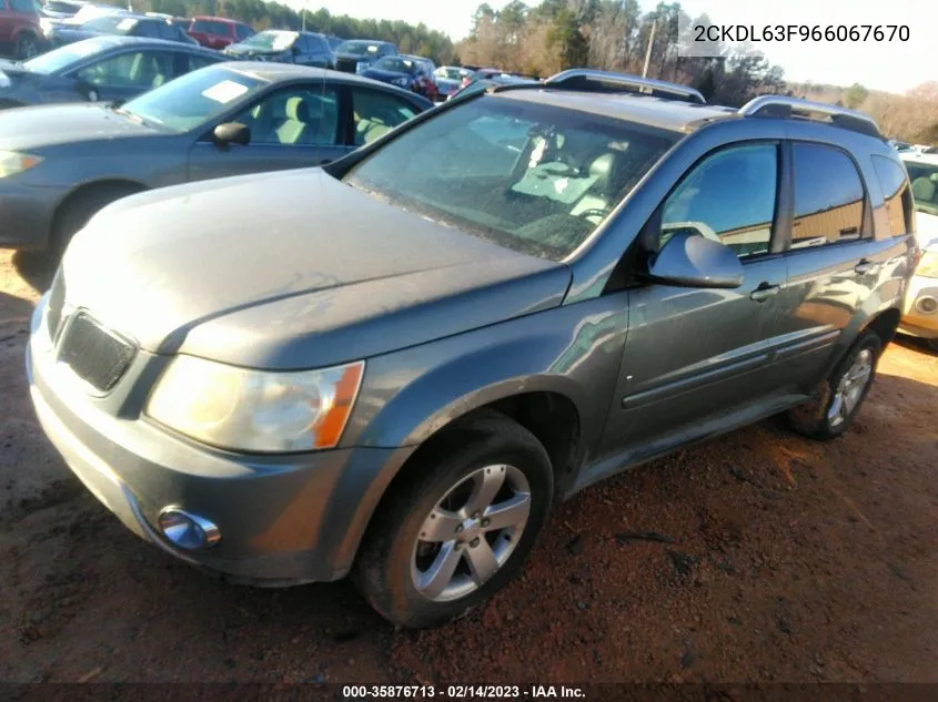 2006 Pontiac Torrent VIN: 2CKDL63F966067670 Lot: 35876713