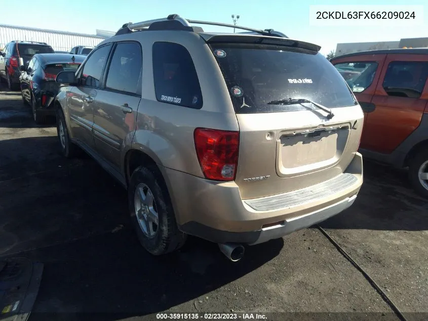 2006 Pontiac Torrent VIN: 2CKDL63FX66209024 Lot: 35915135