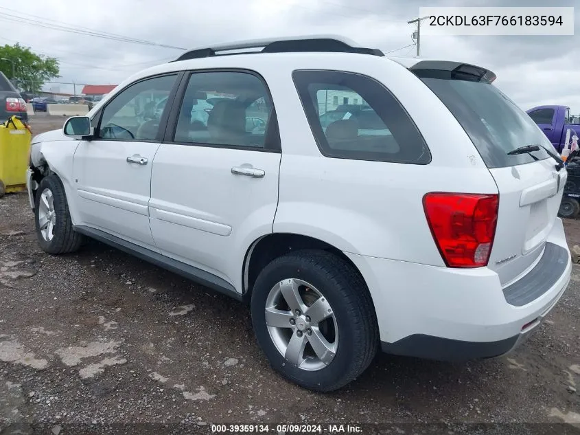 2006 Pontiac Torrent VIN: 2CKDL63F766183594 Lot: 39359134