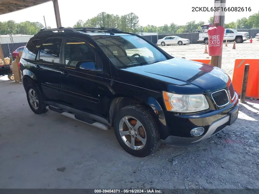 2006 Pontiac Torrent VIN: 2CKDL63F166082616 Lot: 39454371