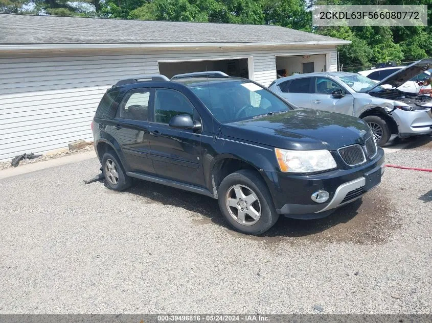 2006 Pontiac Torrent VIN: 2CKDL63F566080772 Lot: 39496816