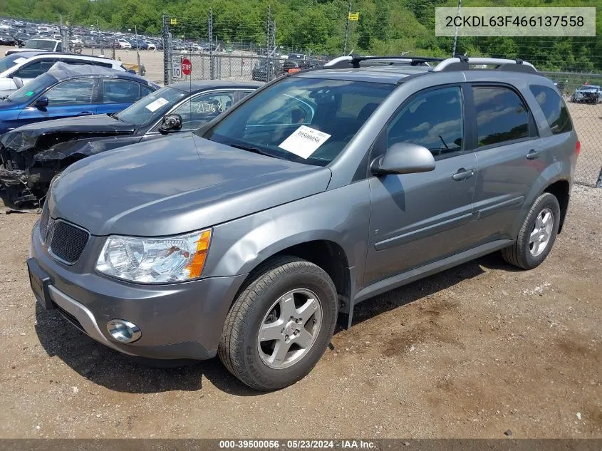 2006 Pontiac Torrent VIN: 2CKDL63F466137558 Lot: 39500056