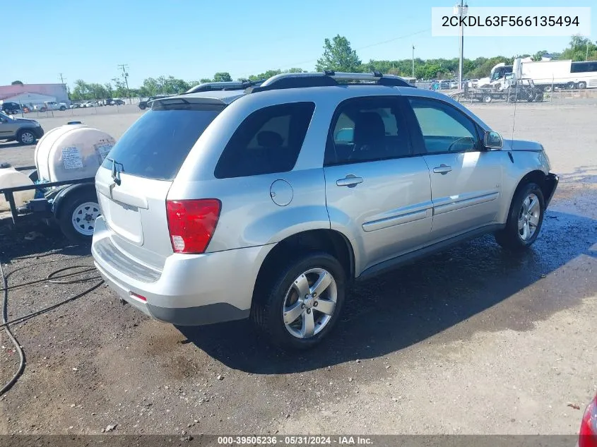 2006 Pontiac Torrent VIN: 2CKDL63F566135494 Lot: 39505236