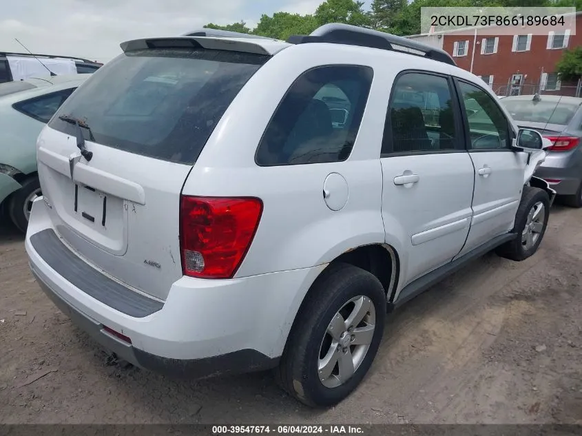 2006 Pontiac Torrent VIN: 2CKDL73F866189684 Lot: 39547674