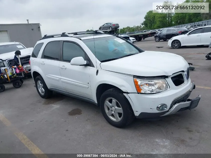 2006 Pontiac Torrent VIN: 2CKDL73F666132092 Lot: 39567384