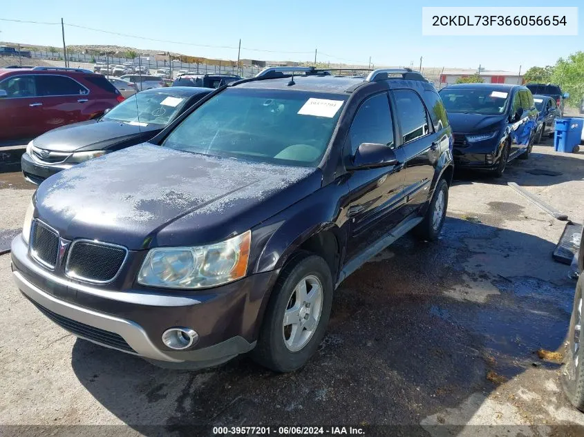 2006 Pontiac Torrent VIN: 2CKDL73F366056654 Lot: 39577201