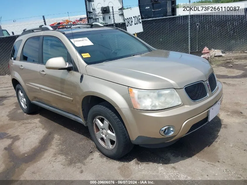 2006 Pontiac Torrent VIN: 2CKDL73F266110087 Lot: 39606076