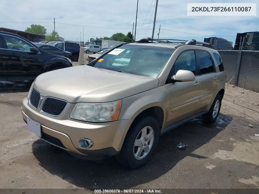 2006 Pontiac Torrent VIN: 2CKDL73F266110087 Lot: 39606076