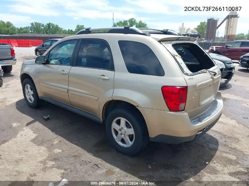 2006 Pontiac Torrent VIN: 2CKDL73F266110087 Lot: 39606076