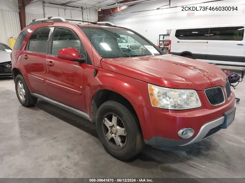 2006 Pontiac Torrent VIN: 2CKDL73F466030094 Lot: 39641670