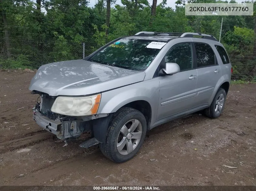 2006 Pontiac Torrent VIN: 2CKDL63F166177760 Lot: 39685647