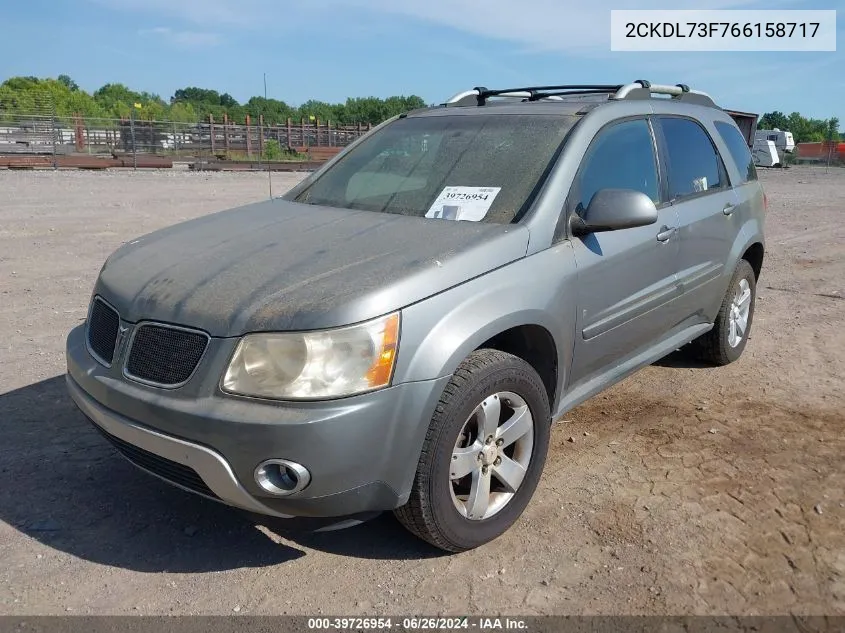 2006 Pontiac Torrent VIN: 2CKDL73F766158717 Lot: 39726954