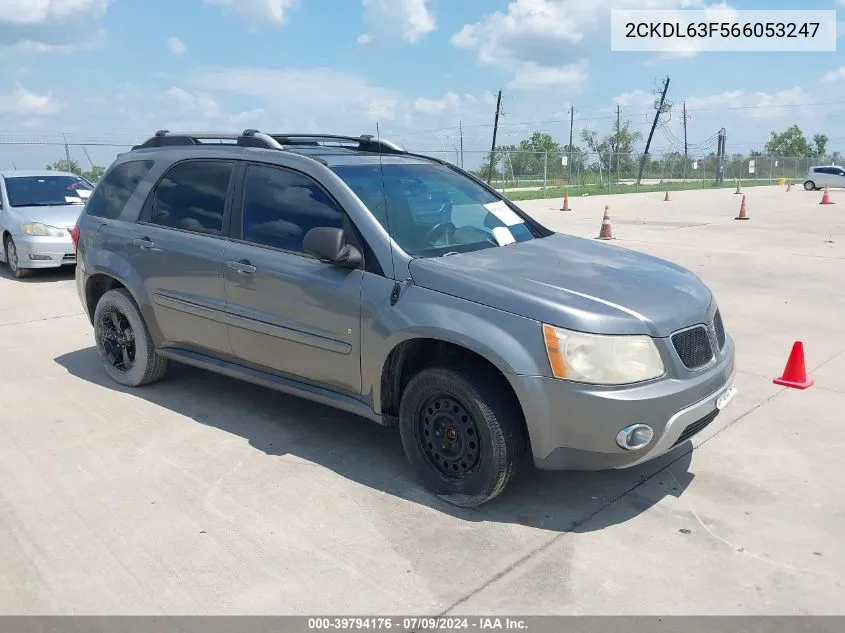 2006 Pontiac Torrent VIN: 2CKDL63F566053247 Lot: 39794176