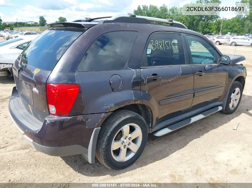 2006 Pontiac Torrent VIN: 2CKDL63F366018691 Lot: 39815151