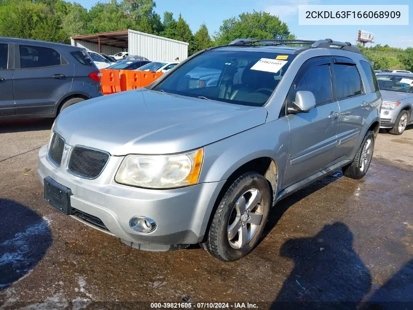 2006 Pontiac Torrent VIN: 2CKDL63F166068909 Lot: 39821605