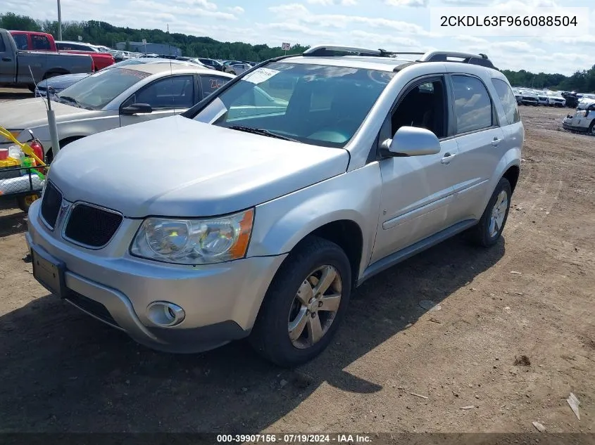 2006 Pontiac Torrent VIN: 2CKDL63F966088504 Lot: 39907156