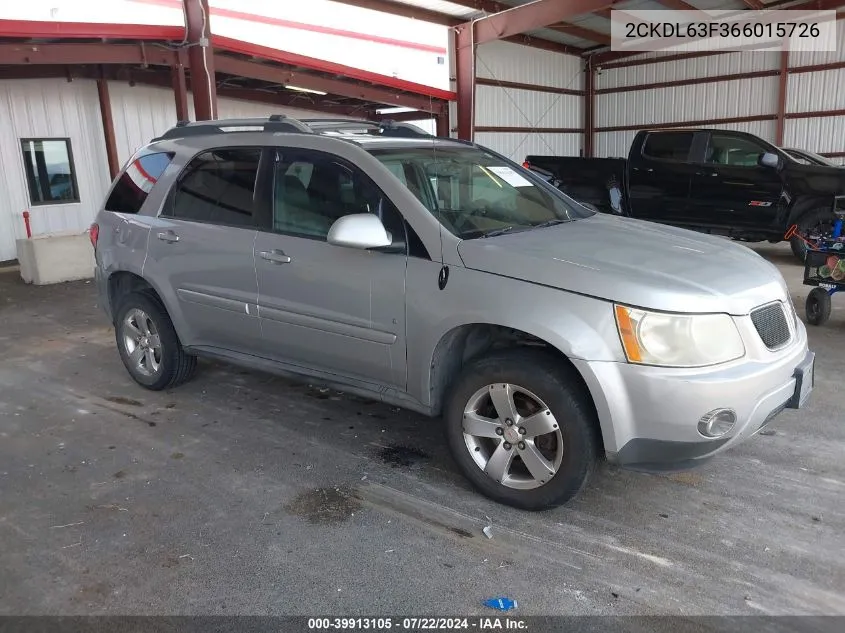 2006 Pontiac Torrent VIN: 2CKDL63F366015726 Lot: 39913105