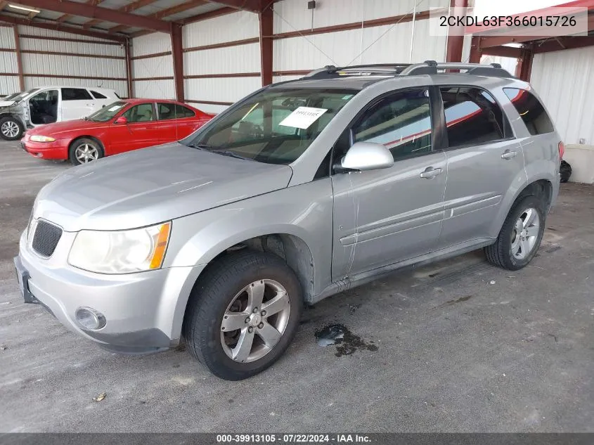 2006 Pontiac Torrent VIN: 2CKDL63F366015726 Lot: 39913105