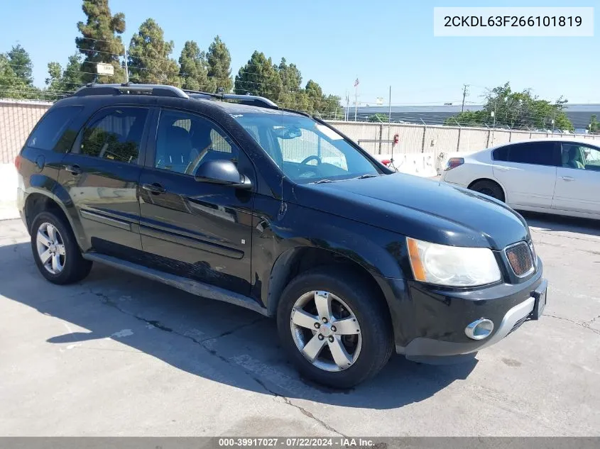 2006 Pontiac Torrent VIN: 2CKDL63F266101819 Lot: 39917027