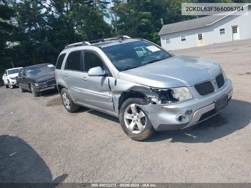 2006 Pontiac Torrent VIN: 2CKDL63F366006704 Lot: 40013272