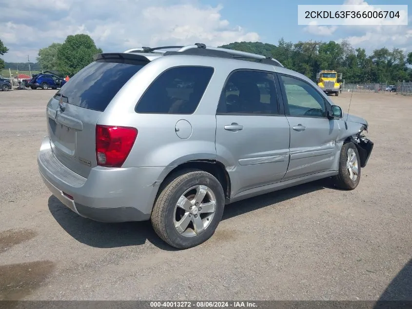 2006 Pontiac Torrent VIN: 2CKDL63F366006704 Lot: 40013272