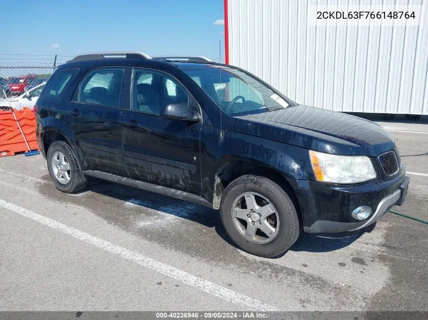 2006 Pontiac Torrent VIN: 2CKDL63F766148764 Lot: 40236946