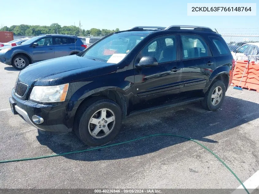 2006 Pontiac Torrent VIN: 2CKDL63F766148764 Lot: 40236946